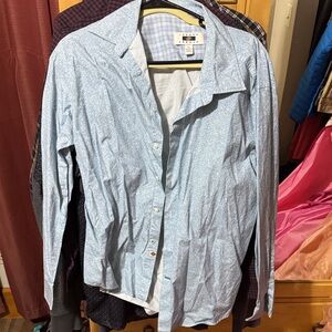Joseph Abboud Light Blue Men's Button-Up Shirt Jacket